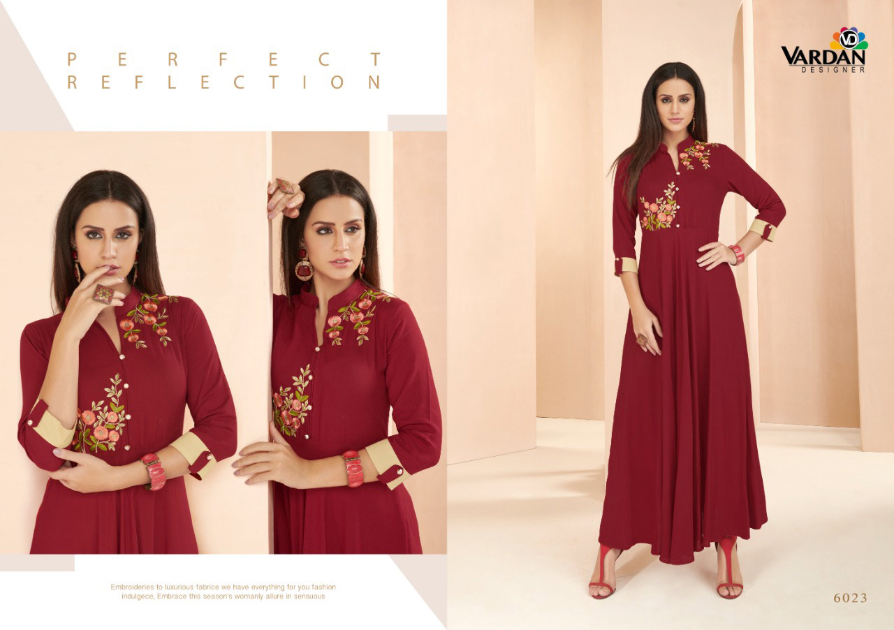 Gulnaz Vol-3 Vardan Designer Long Anarkali Kurti Gulnaz Vol-3 Vardan Designer Long Anarkali Kurti